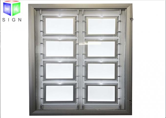 Unités de visualisation en cristal de fenêtre d'agent immobilier de caisson lumineux du cadre LED de photo illuminées