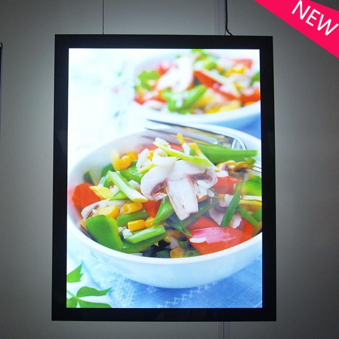 Le panneau de menu des aliments de préparation rapide LED, menu mince fixé au mur du caisson lumineux A2 embarque le cadre en aluminium