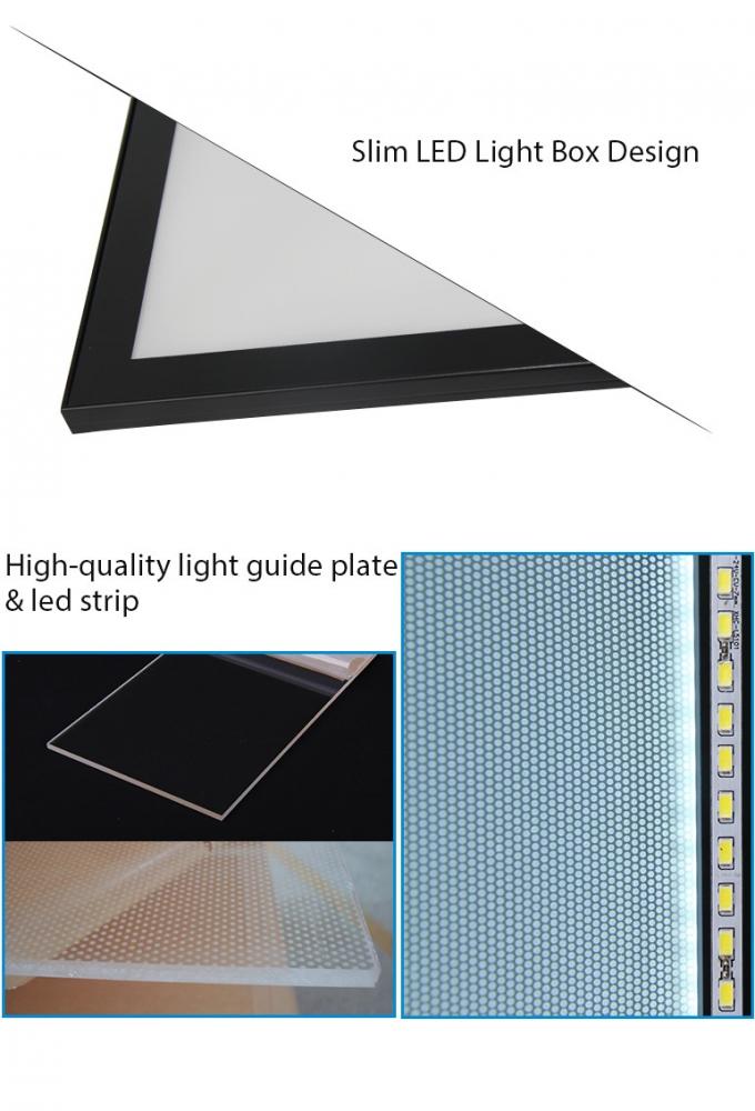 Vue magnétique acrylique de photo de mur de caisson lumineux de la publicité du millimètre LED du Super Slim 15