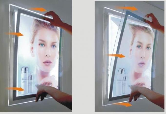 Position libre en cristal d'intérieur 6MM Thcikness de boîte de présentation d'affiche de film de cadre