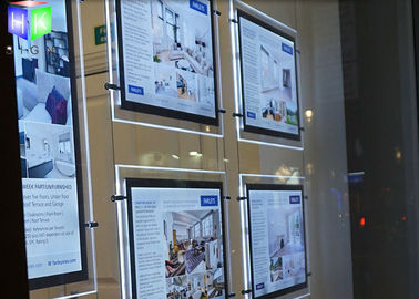 Chine La fenêtre d'intérieur d'agent immobilier du cristal LED montre l'économie d'énergie mince de Lightbox fournisseur