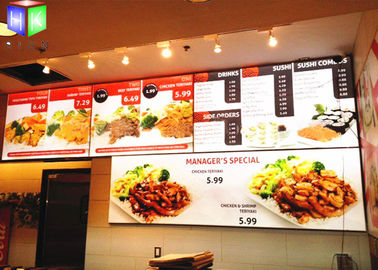 Chine Les boîtes de menu incurvées par restaurant ont allumé la protection de l'environnement de panneau de menu fournisseur